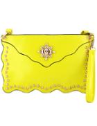 Shein Yellow Skull Embellished Clutch Bag