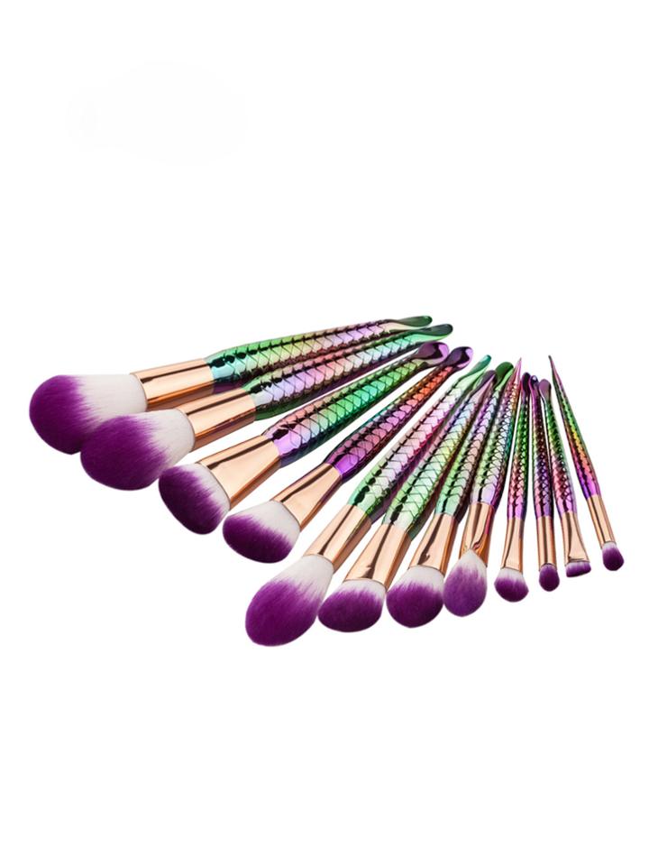 Shein Multicolor Scale Design Makeup Brush Set