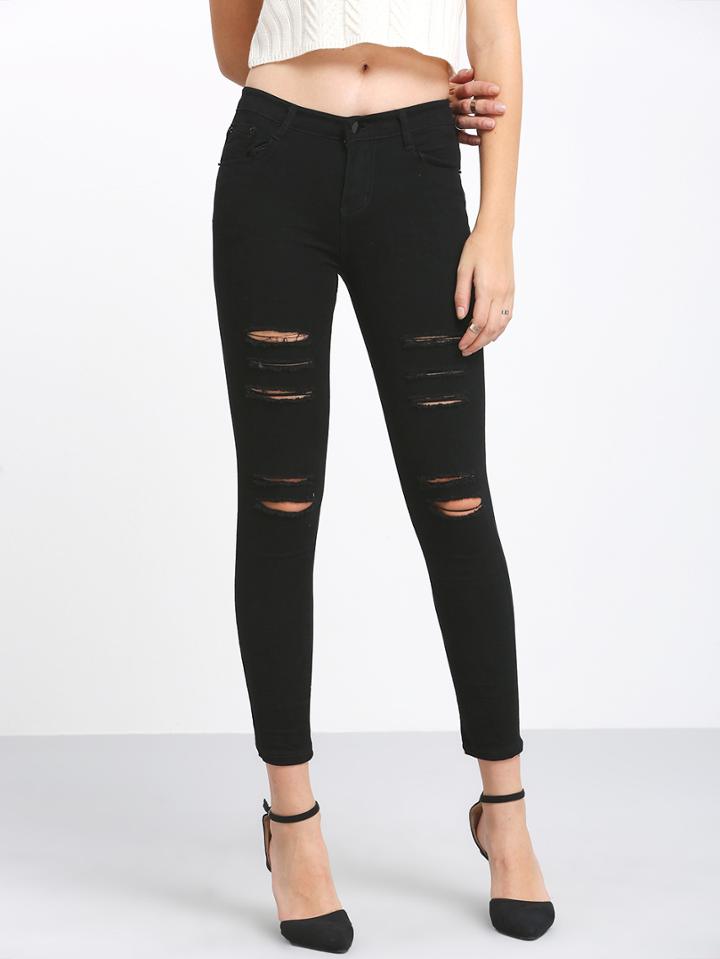Shein Cut Leg Skinny Jeans