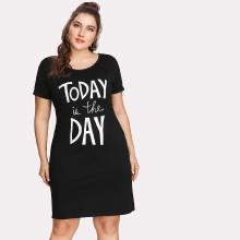 Shein Plus Letter Print Dress