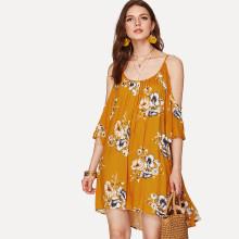 Shein Cold Shoulder Floral Dress