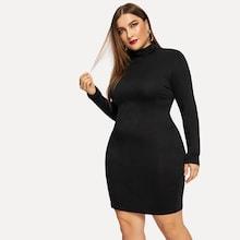 Shein Plus High Neck Form Fitting Dress