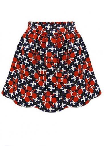 Rosewe New Arrival Colorful Printed Skirts With Elastic Waist