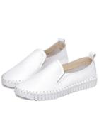 Shein White Round Top Flats