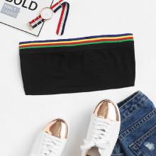 Shein Striped Trim Bandeau Top