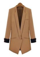 Rosewe Light Tan Turndown Collar Long Sleeve Blazers