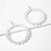 Shein Beaded Design Hoop Earrings