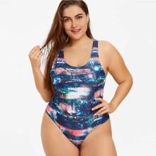 Shein Plus Building Print Swimsuit