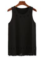 Shein Laser-cut Tank Top - Black