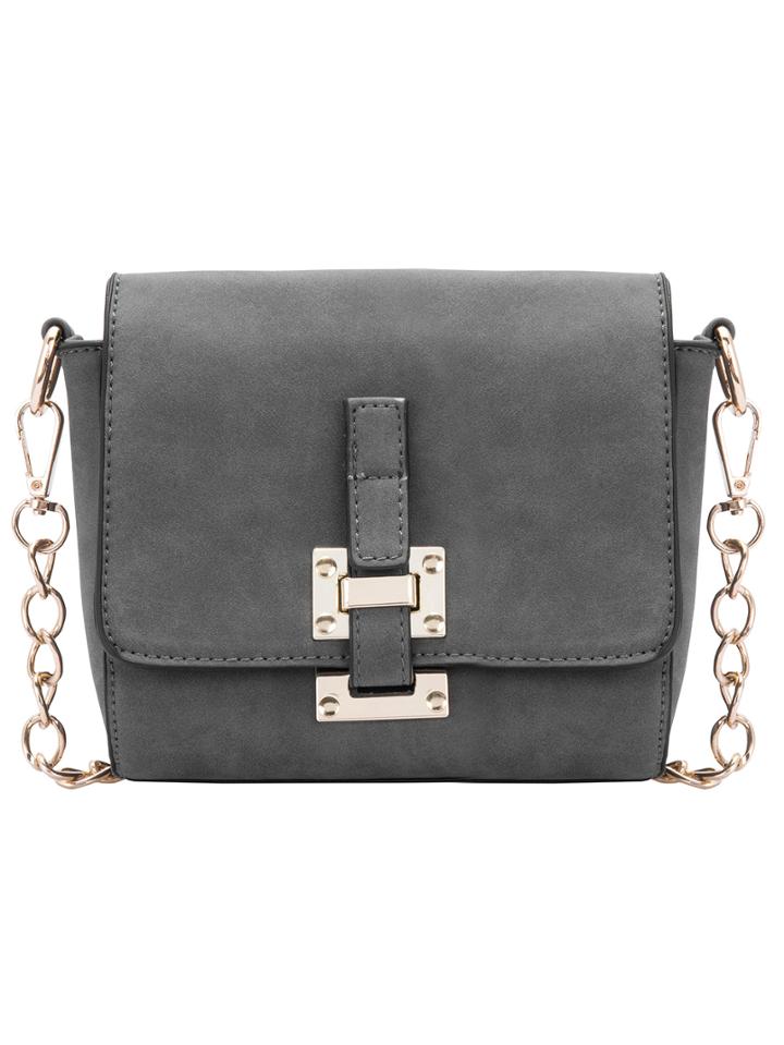 Shein Grey Metal Buckle Chain Satchel Bag