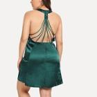 Shein Plus Caged Back Satin Dress With Thong