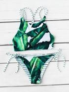 Shein Jungle Print Side Tie Reversible  Bikini Set