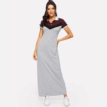 Shein Color Block Longline Polo Dress