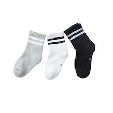 Shein Toddler Kids Striped Hem Socks 3pairs