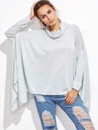 Shein Pale Grey Cowl Neck Asymmetric T-shirt