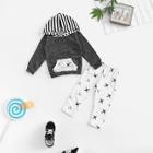Shein Toddler Boys Striped Hooded Sweatshirt With Pants