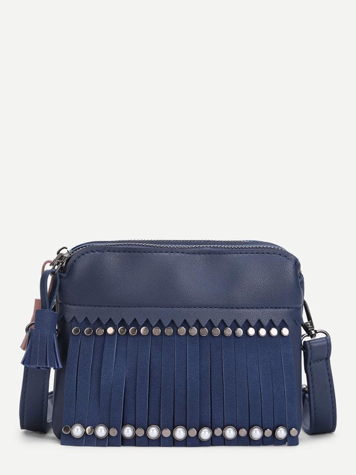 Shein Double Tassel Decorated Pu Bum Bag