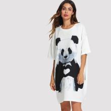 Shein Panda Print Tee Dress