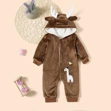 Shein Baby Embroidery Detail Hooded Jumpsuit