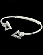 Shein Silver With Diamond Triangle Bracelet