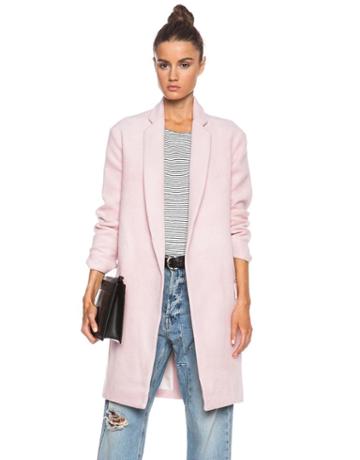 Shein Pink Long Sleeve Notch Lapel Coat