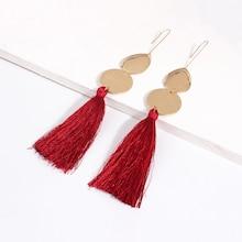Shein Double Disc Tassel Drop Earrings