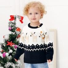 Shein Toddler Boys Elk Print Knitwear