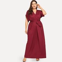 Shein Plus Self Tie Solid Dress