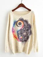 Shein Drop Shoulder Graphic Print Sweater