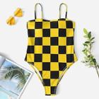 Shein Random Checker One Piece Swimwear