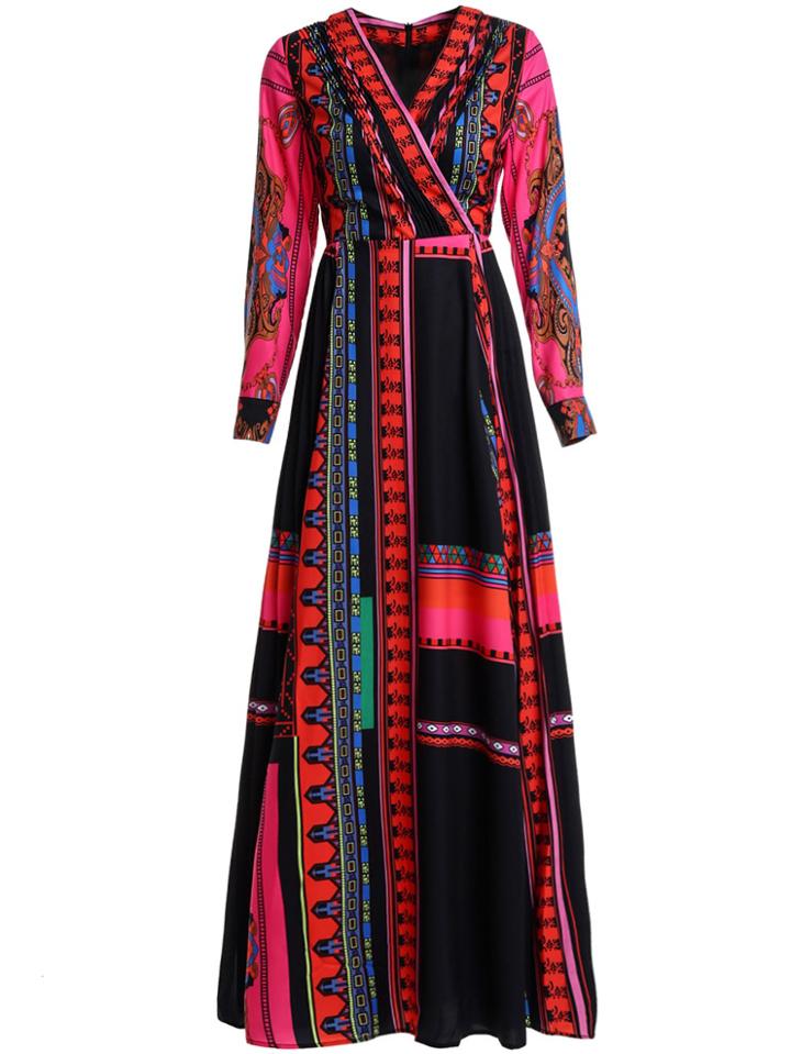 Shein V Neck Floral Maxi Dress