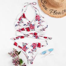 Shein Wrap Floral Bikini Set