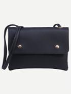 Shein Black Snap Button Closure Layered Flap Bag