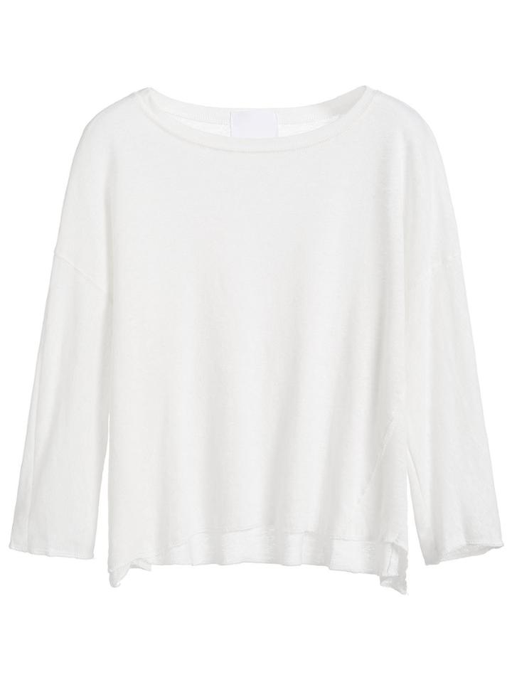 Shein White Drop Shoulder T-shirt