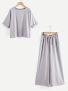 Shein Cuffed Top With Wide Leg Pants