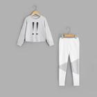 Shein Girls Raglan Sleeve Cartoon Tee & Pants Pj Set