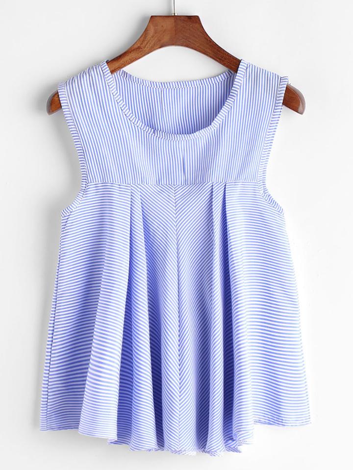 Shein Pinstriped Peplum Tank Top