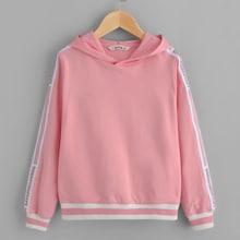 Shein Girls Lettering Tape Hoodie