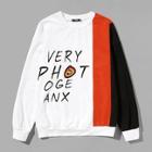 Shein Men Cut-and-sew Letter Print Sweatshirt