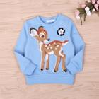 Shein Toddler Girls Contrast Sequin Deer Pattern Sweatshirt