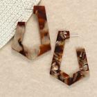 Shein Three Toned Acetate Hook Shaped Drop Earrings