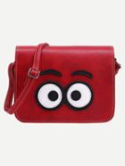 Shein Cartoon Eye Patch Flap Bag - Red