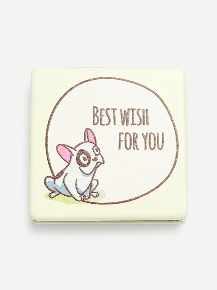 Shein Cartoon Print Convenient Makeup Mirror