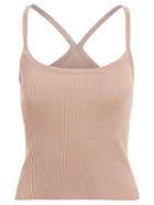 Shein Strappy Ribbed Cami Top - Khaki