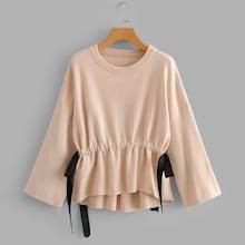 Shein Drawstring Waist High Low Knitwear