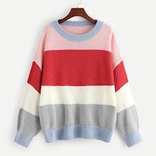 Shein Plus Drop Shoulder Colorblock Jumper