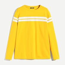 Shein Men Striped-panel T-shirt