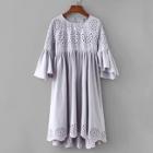 Shein Eyelet Embroidered Flounce Sleeve Dress