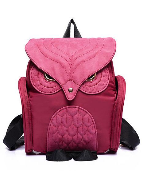 Shein Hot Pink Owl Pattern Shaped Backpack