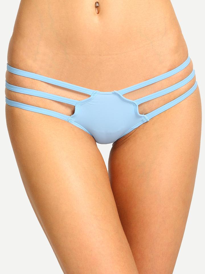 Shein Baby Blue Strappy Low Rise Bikini Bottom